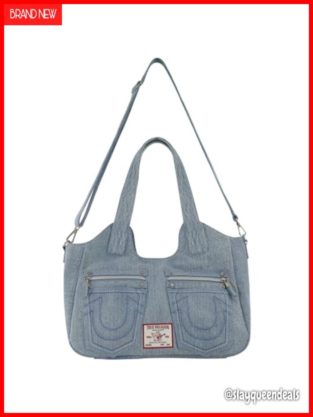 True Religion Satchel Crossbody Purse Handbag with Horseshoe Logo